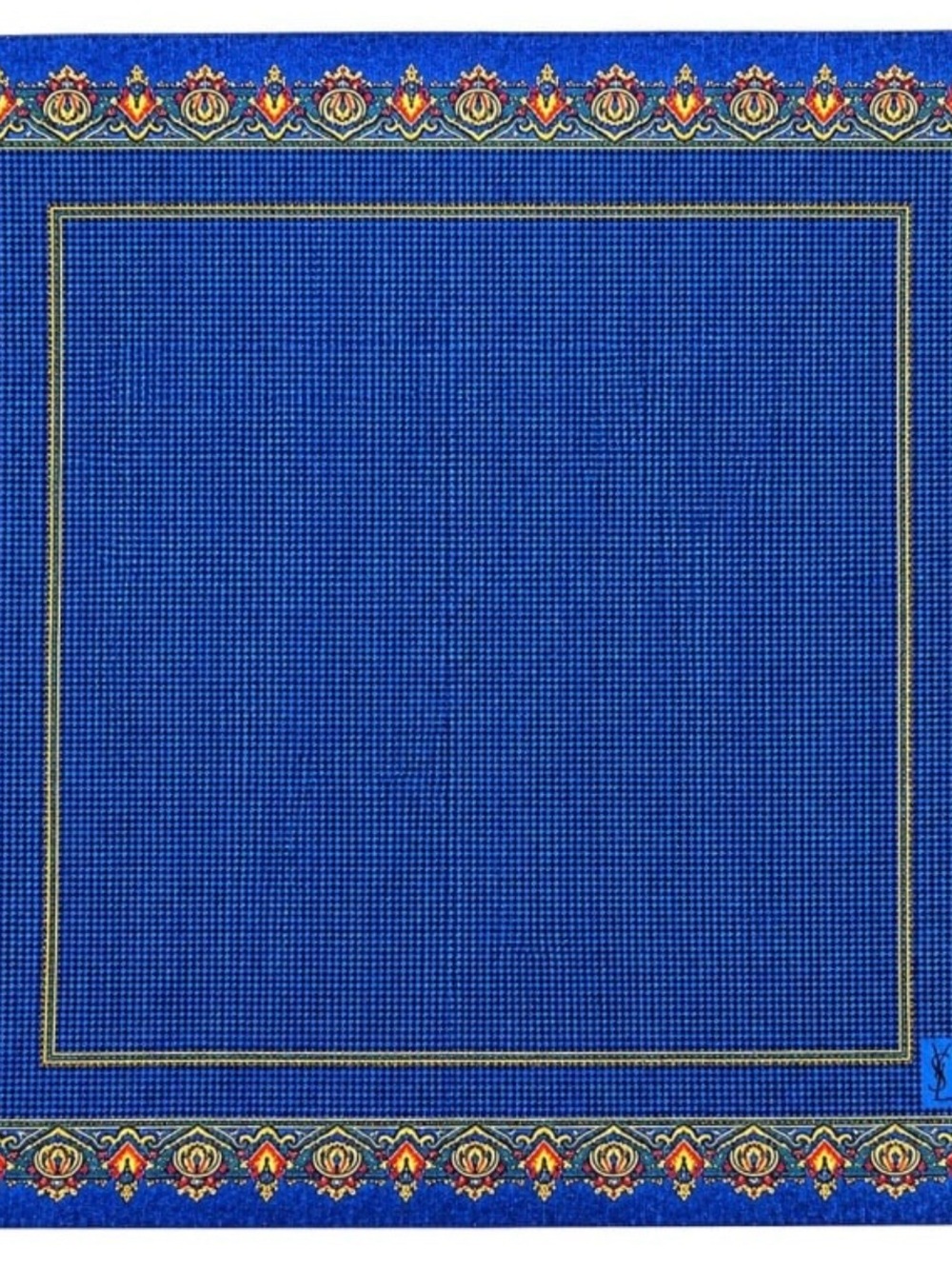 YVES SAINT LAURENT VINTAGE BLUE
POCKET SQUARE 16"